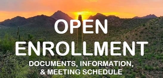 Open Enrolment link image with Sonoran Sunset background